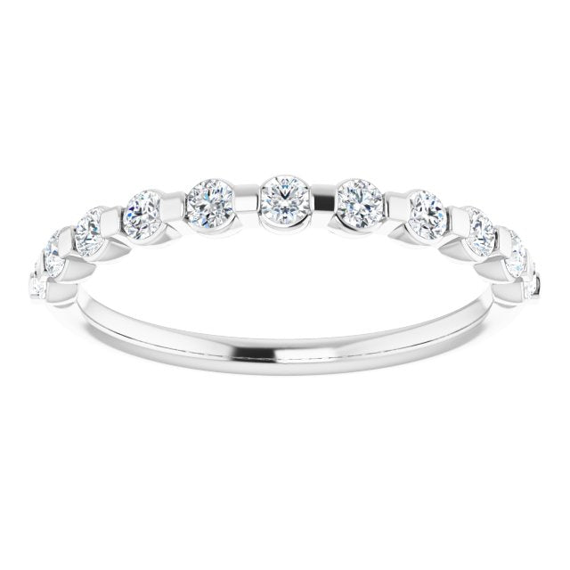 0.34 ct. Round Cut Bar Set Diamond Wedding Band-VIRABYANI